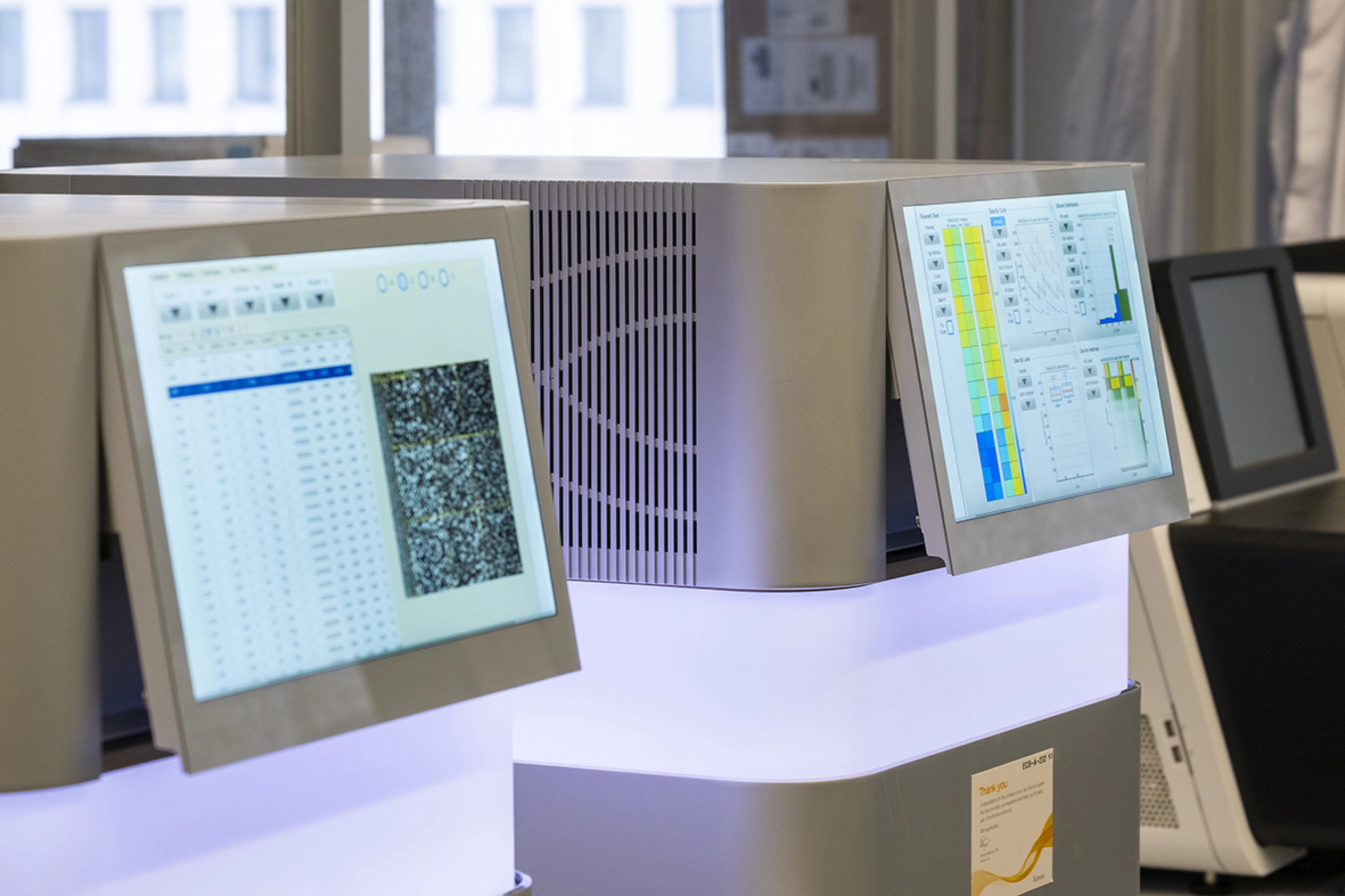 Sequencing equipment in a laboratory.
